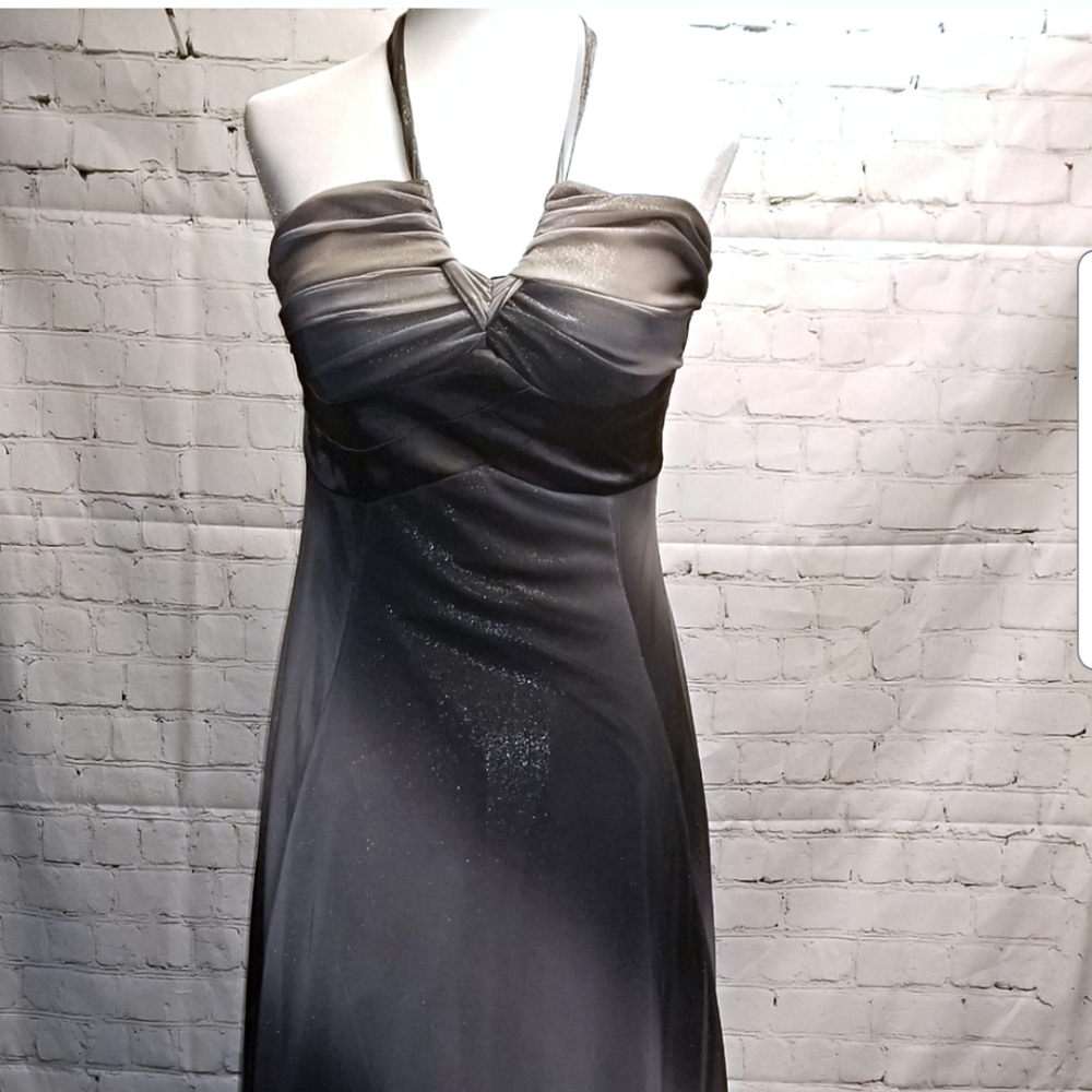 Silver and grey evening gown